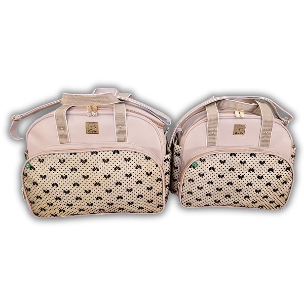 Kit Maternidade Bolsa Bebe Flocada com Trocador - Marfim