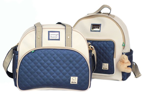 Kit Elegance Matelasse Bolsa Média + Mochila + Trocador