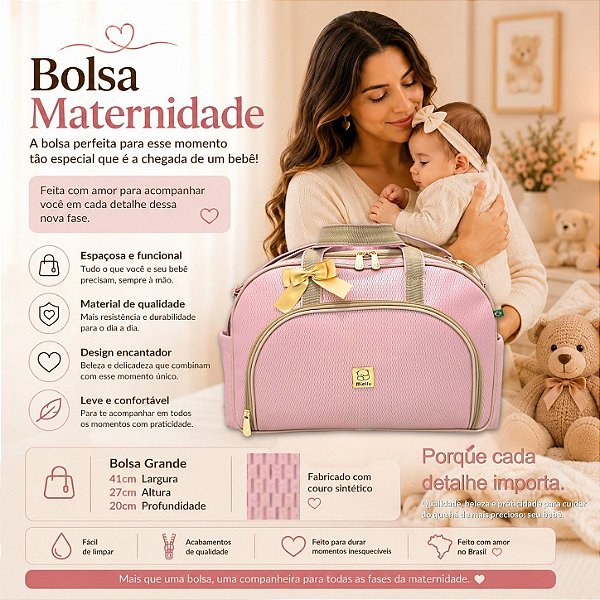 Bolsa Maternidade Grande Bebe Menina Menino Enxoval Miellu - Linha Austin