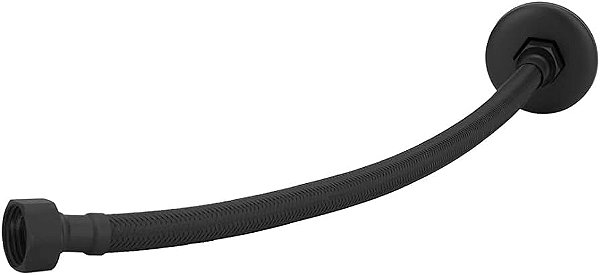 Mangueira Engate Flexível Preto / Black Trançado Inox 30 cm