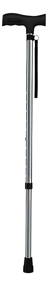 Bengala Tipo T Regulável Alumínio Prata Leve