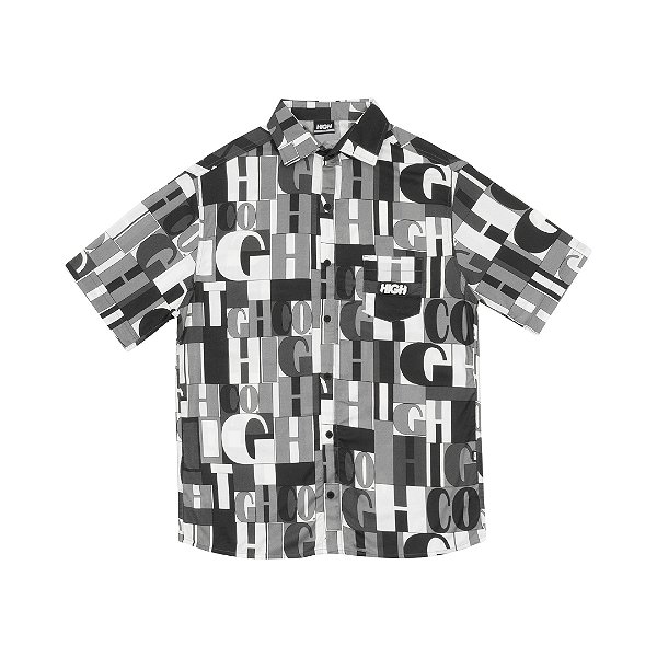 Camisa de Botão High Company Button Shirt Mural Black - So High