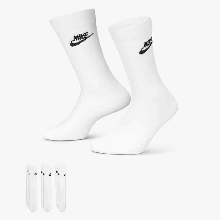 Meia Nike Sportswear Everyday Essential (3 Pares) White