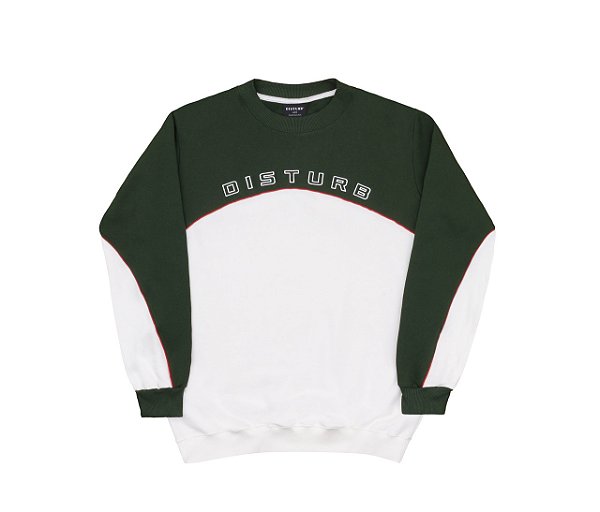 Moletom Disturb Outline Arch Crewneck in Green/Off-White