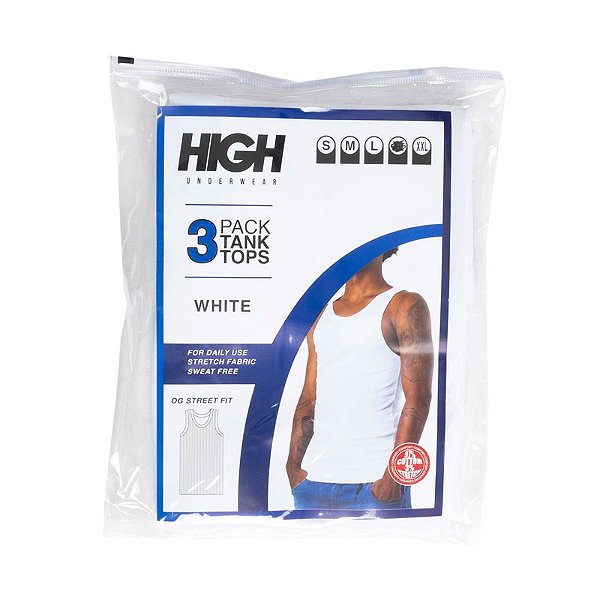Tank Top Pack High Company White (3 Unidades)