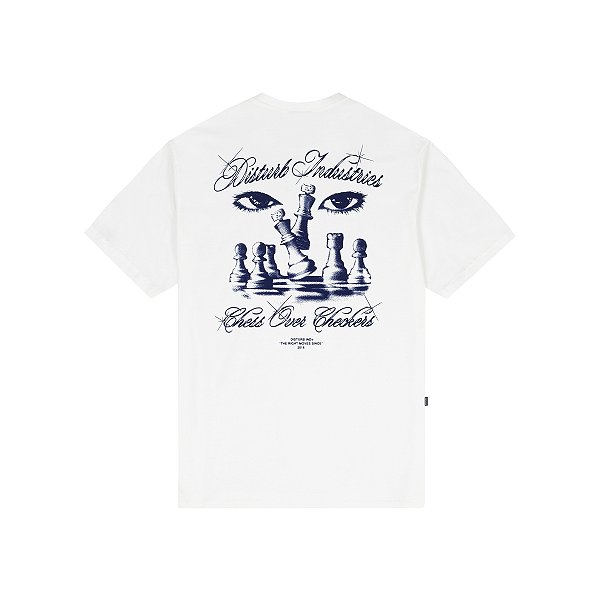 Camiseta Disturb Chess Over Checkers T Shirt in Off White