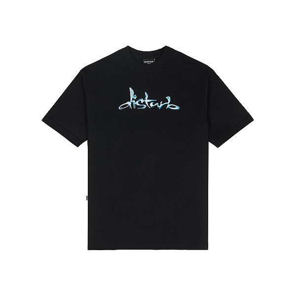 Camiseta Disturb Liquid Chrome T Shirt in Black