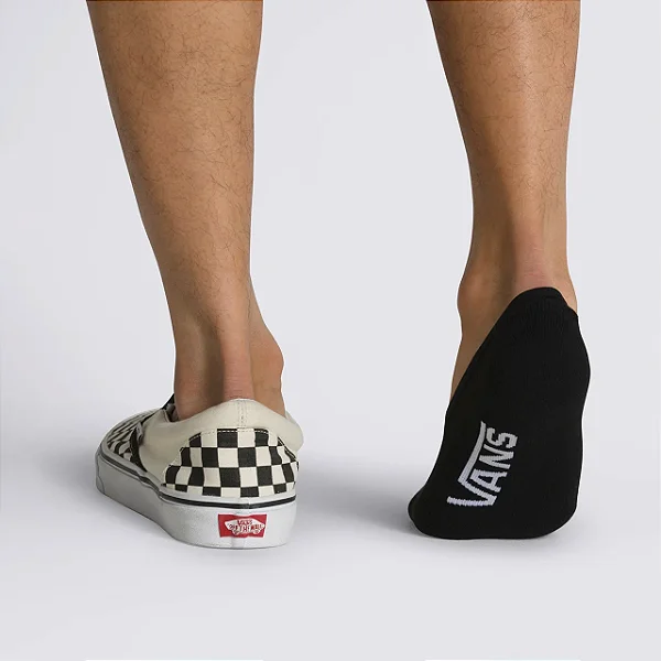 Meia Vans Super No Show 41/45 Black Pack 3 Meias