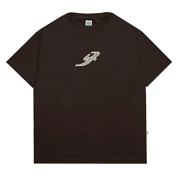 Camiseta Barra "B Garça Textura" Marrom