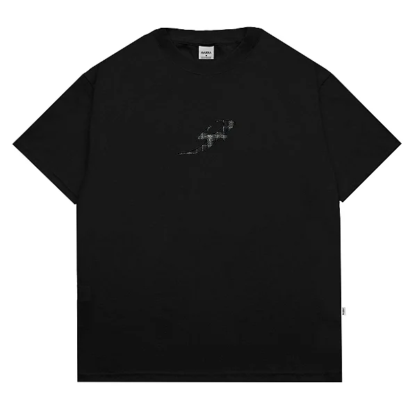 Camiseta Barra "B Garça Textura" Preta