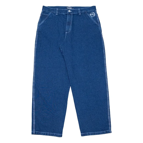 Calça Tupode Og Baggy Azul Contraste