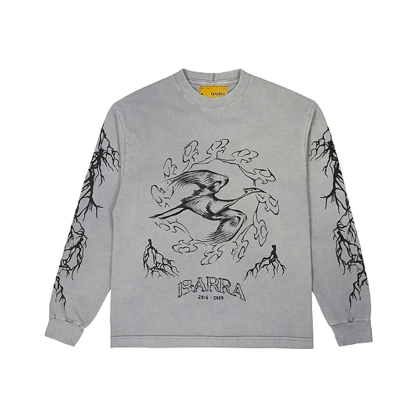 Camiseta Barra Manga Longa "Ahlma Tribal" Estonada Grafite