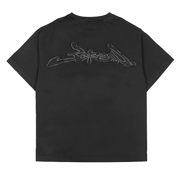 Camiseta Barra Assinatura Patch Estonada Grafite