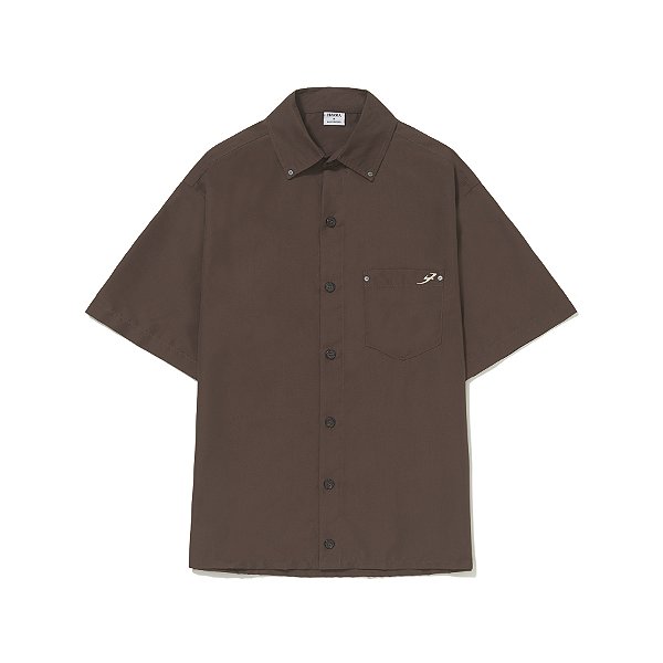 Camisa de Botão Barra Classica B Garça Marrom