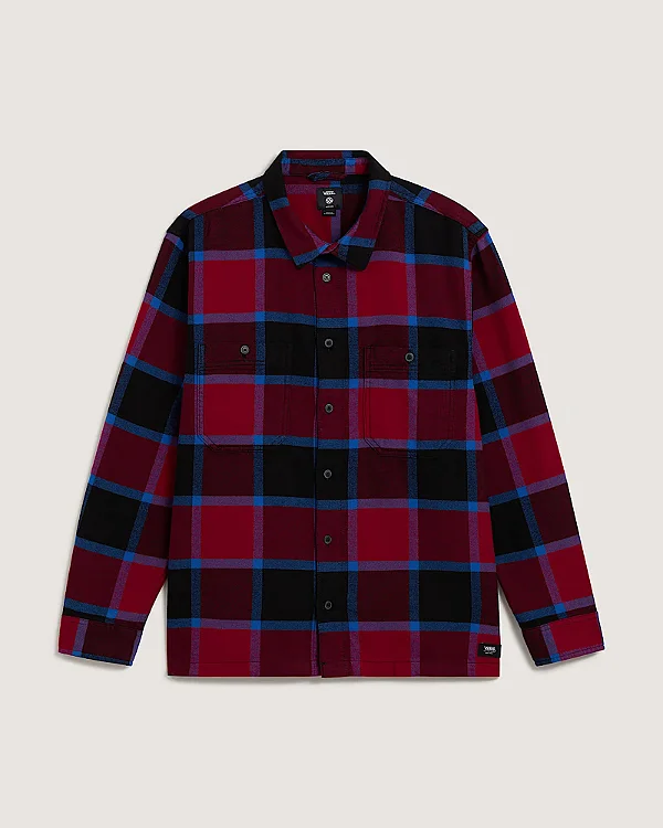 Camisa Vans Ls Larkspur Plaid Flannel Bordeaux Youth Kids