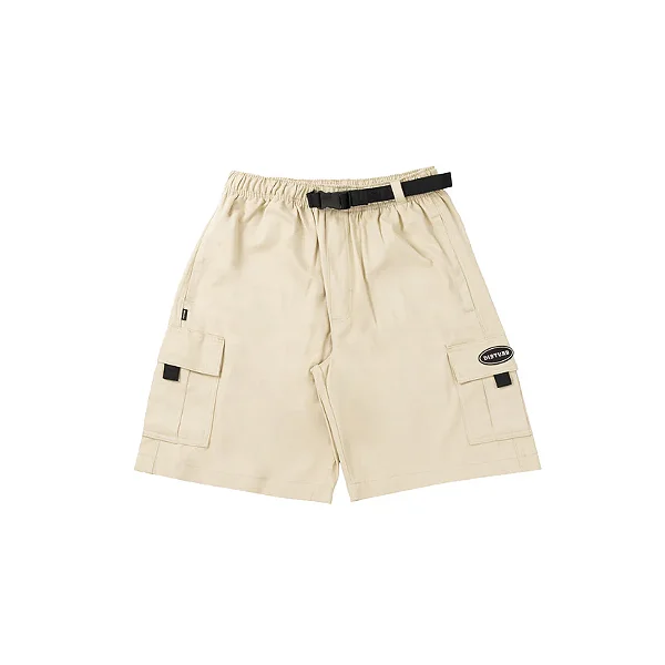 Short Disturb Tactical Cargo Twill Shorts In Beige
