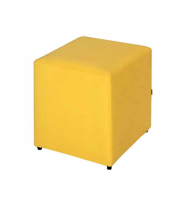 Puff Quadrado Amarelo - 35 x 45 cm