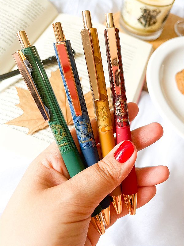 Caneta Luxo Casas Hogwarts