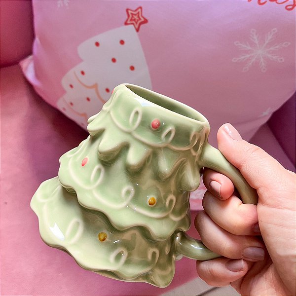 Caneca Cerâmica Árvore de Natal
