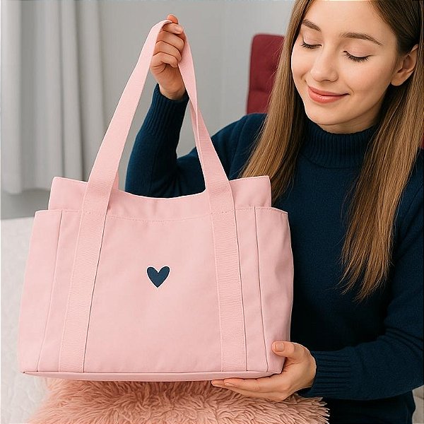Bolsa Tote Impermeável Coração Blue