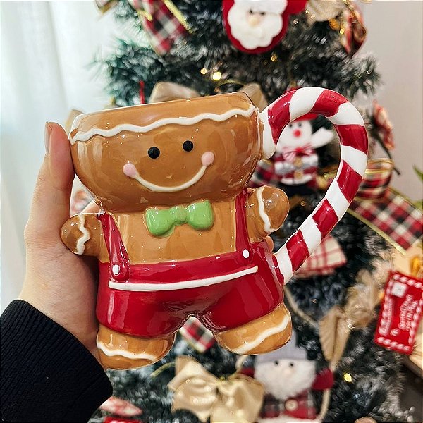 Caneca Natal Gingerbread Suspensório