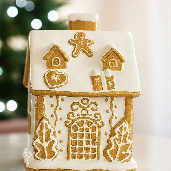 Pote/ Casa Decorativa Natal Gingerbread Grande