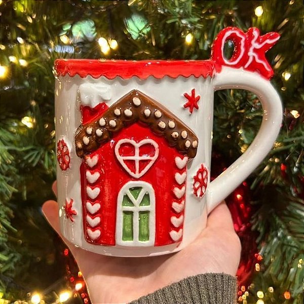 Caneca Natal Casinha Vermelha