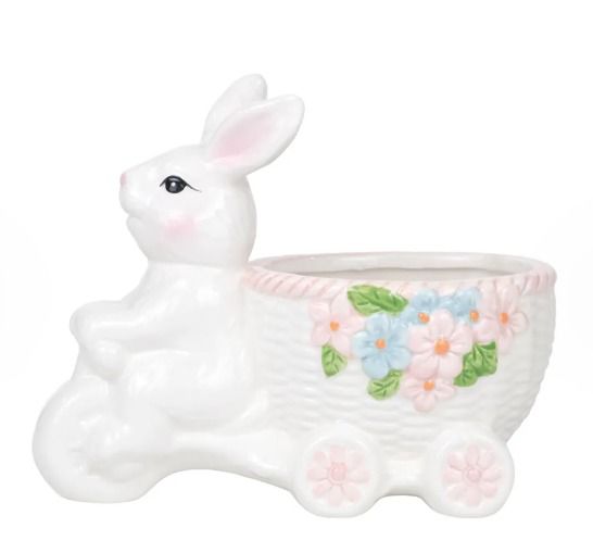 Vaso Decorativo Coelho Cerâmica