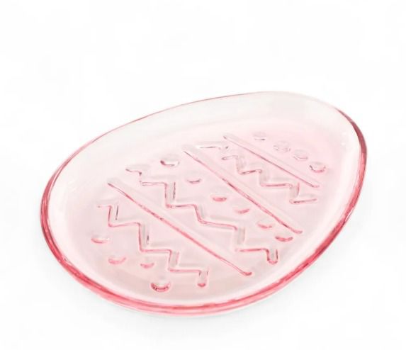 Petisqueira/ Prato Oval Rosa Vidro