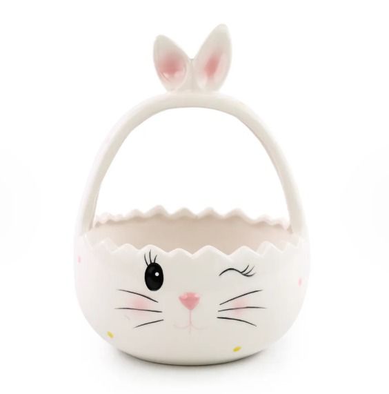 Cesta Páscoa Coelho Cerâmica