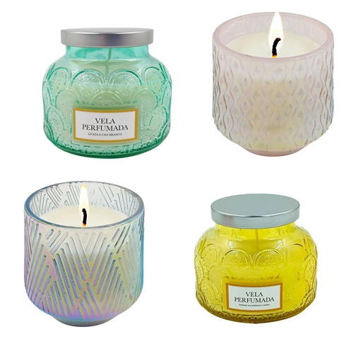 Vela Aromática Luxo Baunilha e Chá Branco