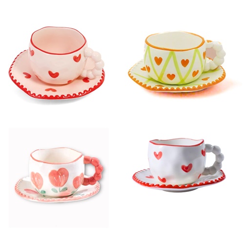 Caneca Pearl Tulipa e Corações