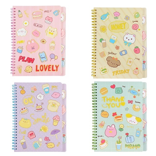 Caderno A5 Bichinhos com Divisórias