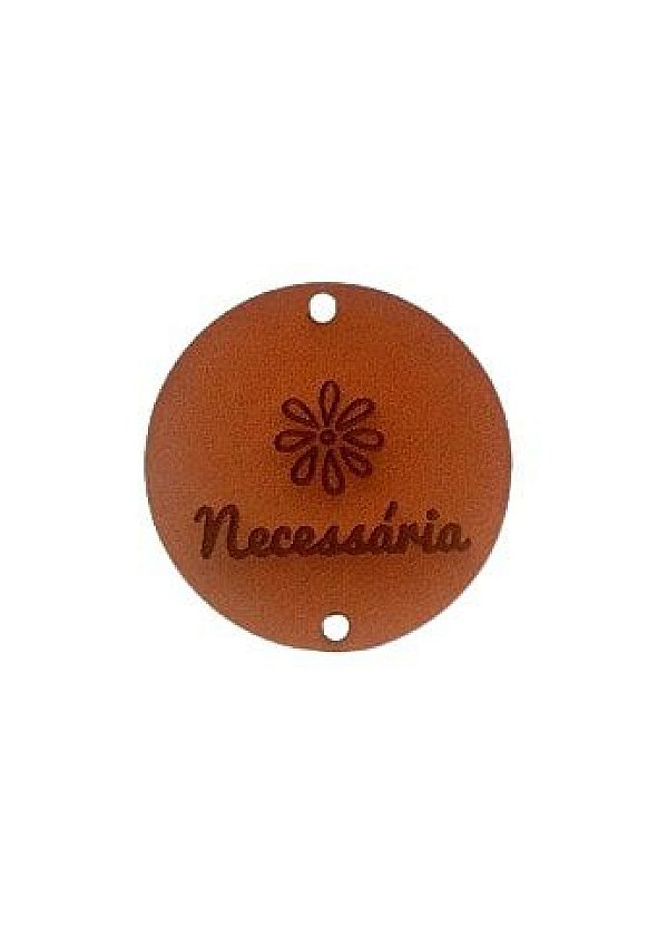Etiquetas De Couro Sintético Redondinha 2x2cm - 100und