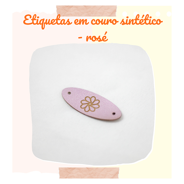 Etiquetas De Couro Sintético Ovais - rosé