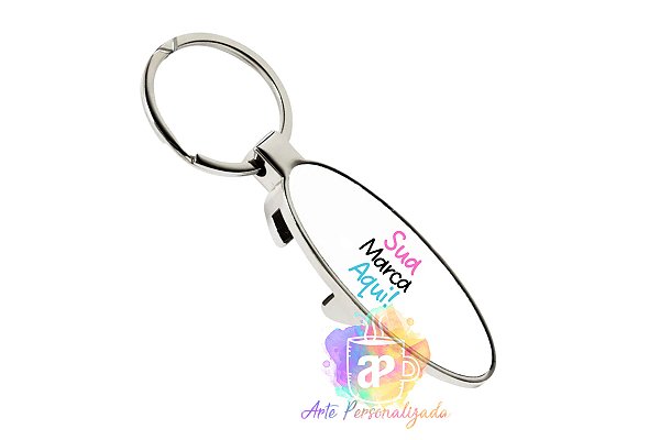 Chaveiro Abridor Personalizado Metal Oval Personalização Já Inclusa!