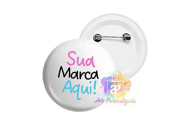 50 Bottons Personalizados 4,5cm Com Alfinete Personalização Já Inclusa!