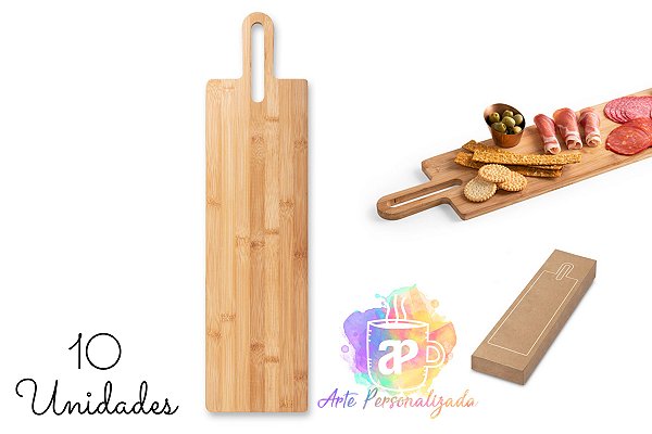 Tábuas de Frios em Bambu Personalizadas - Personalização Já Inclusa! Mínimo 10 Unidades