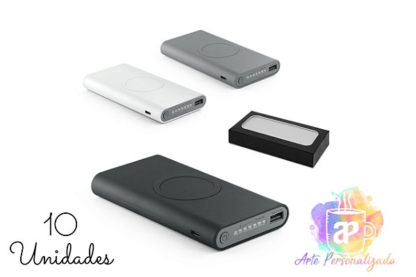Baterias Portáteis Wireless Personalizadas - Personalização Já Inclusa! Mínimo 10 Unidades