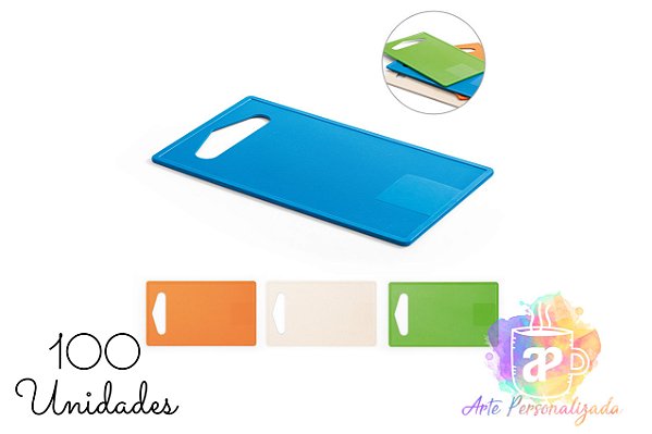 100 Tábuas de Corte em Fibra de Bambu e PP Personalizadas - Personalização Já Inclusa!