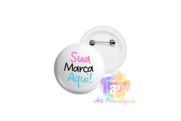 100 Bottons Personalizados 2,5cm Com Alfinete Personalização Já Inclusa!