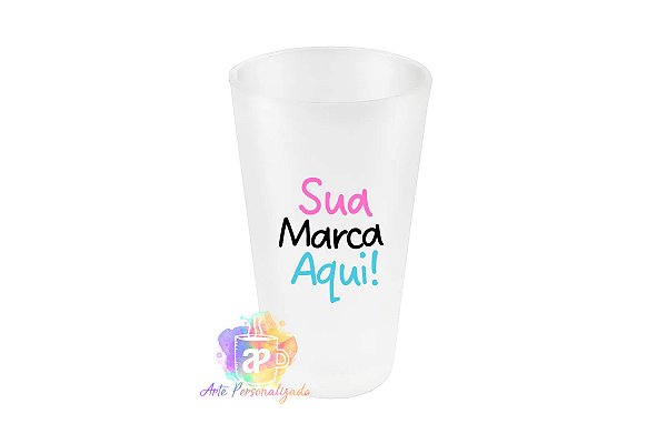 Copo Personalizado Cônico Vidro Jateado 450ml Personalização Já Inclusa!