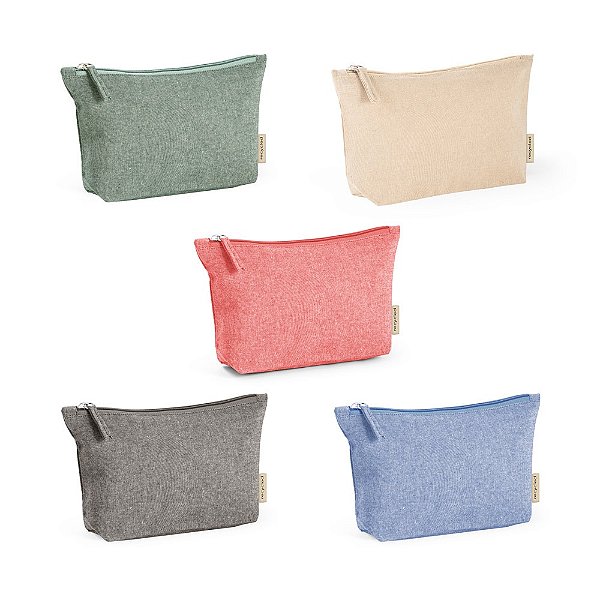 Necessaire personalizada em 70% algodão reciclado e 30% poliéster reciclado (140 g/m²) - Mínimo 10 Unidades