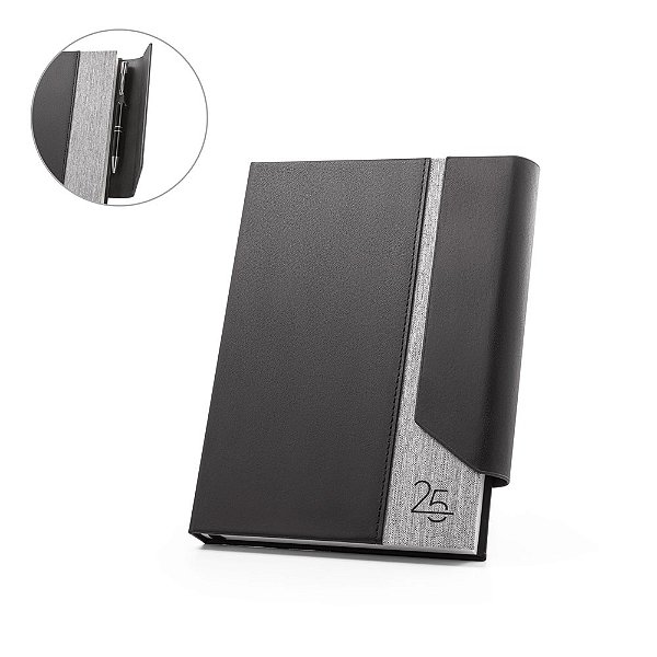 Agenda A5 personalizada em PU reciclado e 300D rPET - Mínimo 10 Unidades