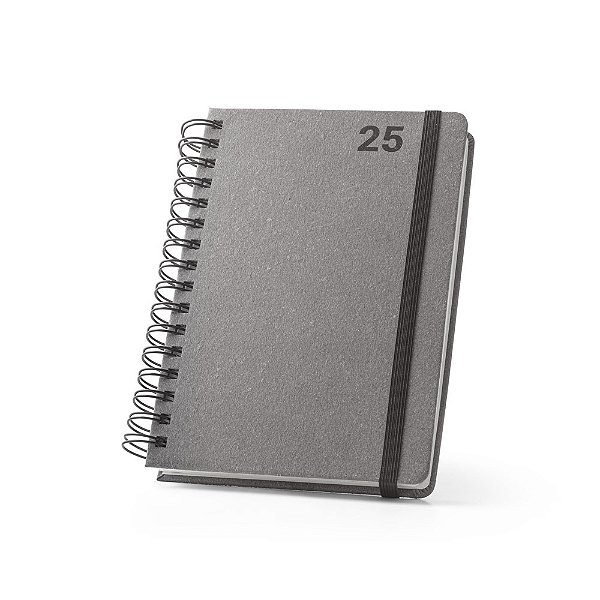 Agenda A5 personalizada com argolas em pele reciclada - Mínimo 10 Unidades