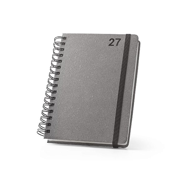 Agenda A5 personalizada com argolas em pele reciclada - Mínimo 10 Unidades