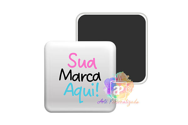 100 Bottons Quadrados Personalizados 5,1cm Com Ímã Personalização Já Inclusa!
