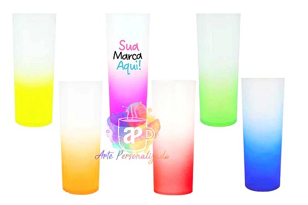 Long Drink Personalizado Degradê 350ml (Diversas Cores!) Personalização Já Inclusa!
