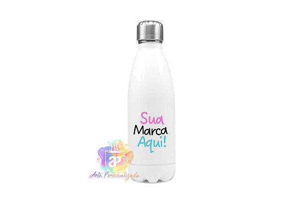 Garrafa Térmica Personalizada Inox 500ml (Diversas Cores!) Personalização Já Inclusa!
