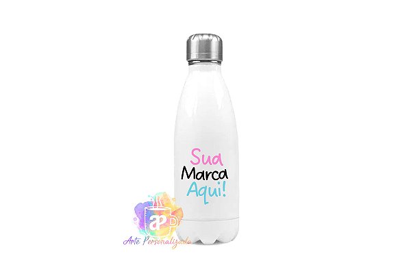 Garrafa Térmica Personalizada Inox 350ml (Diversas Cores!) Personalização Já Inclusa!